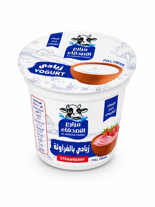 زبادي بالفراولة